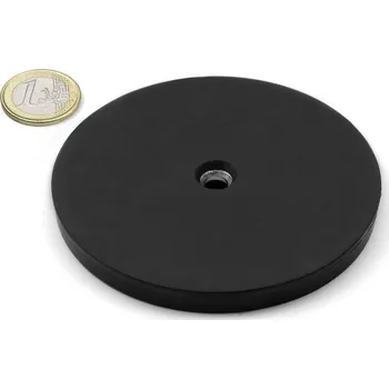 Dekorativní magnet SOLLAU Neodymový pogumovaný magnet se středovou dírou D88x8,5 mm, M8