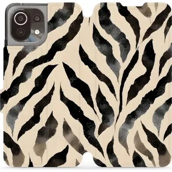 Pouzdro na mobilní telefon Flipové pouzdro Mobiwear - Xiaomi 11 Lite 5G NE / Xiaomi Mi 11 Lite - VA53S Zebří (Knížkové flip pouzdro, obal, kryt na mobil Xiaomi 11 Lite 5G NE / Xiaomi Mi 11 Lite - VA53S Zebří, materiál Umělá kůže + TPU - ochrana 360°, stojánek, silikonová vanička,)