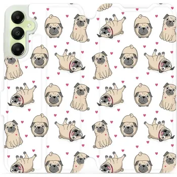 Pouzdro na mobilní telefon Flipové pouzdro Mobiwear - Samsung Galaxy A05s - M097P Mopsíci (Knížkové flip pouzdro, obal, kryt na mobil Samsung Galaxy A05s - M097P Mopsíci, materiál Umělá kůže + TPU - ochrana 360°, stojánek, silikonová vanička, magnetické zavírání)