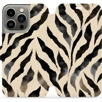 Pouzdro na mobilní telefon Flipové pouzdro Mobiwear - Apple iPhone 13 Pro - VA53S Zebří (Knížkové flip pouzdro, obal, kryt na mobil Apple iPhone 13 Pro - VA53S Zebří, materiál Umělá kůže + TPU - ochrana 360°, stojánek, silikonová vanička, magnetické zavírání)
