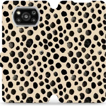 Pouzdro na mobilní telefon Flipové pouzdro Mobiwear - Xiaomi Poco X3 NFC / Xiaomi Poco X3 Pro - VA50S Černé puntíky (Knížkové flip pouzdro, obal, kryt na mobil Xiaomi Poco X3 NFC / Xiaomi Poco X3 Pro - VA50S Černé puntíky, materiál Umělá kůže + TPU - ochrana 360°, stojánek,)