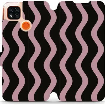 Pouzdro na mobilní telefon Flipové pouzdro Mobiwear - Xiaomi Redmi 9C - VA54S Fialové vlnky (Knížkové flip pouzdro, obal, kryt na mobil Xiaomi Redmi 9C - VA54S Fialové vlnky, materiál Umělá kůže + TPU - ochrana 360°, stojánek, silikonová vanička, magnetické zavírání)