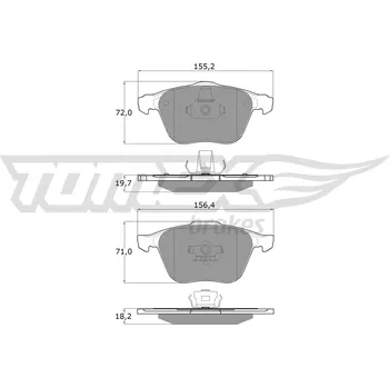 Brzdová destička Sada brzdových destiček, kotoučová brzda TOMEX Brakes TX 17-74