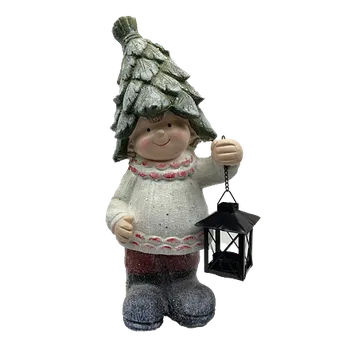 Dekorace jezírka Prodex Kluk s lucernou MG lístková čepice 46 x 20 cm Prodex MN2105012A18