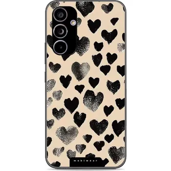 Pouzdro na mobilní telefon Lesklý kryt Mobiwear Glossy - Samsung Galaxy A54 5G - GA51G Černá srdíčka (Prémiové lesklé pouzdro, obal, kryt Mobiwear Glossy na mobil Samsung Galaxy A54 5G - GA51G Černá srdíčka, materiál Plast + TPU silikon - krytí po všech stranách, neošoupatelný)
