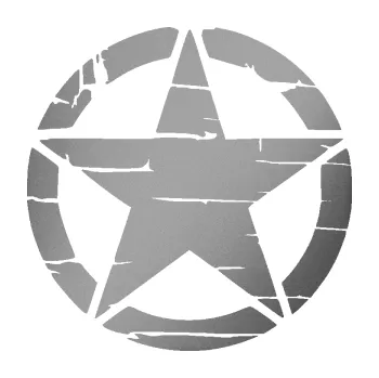 Samolepící dekorace Hvězda army 008 narušená (42 - stříbrná metalíza) SAMOLEPKA NA AUTO, NÁLEPKA, FÓLIE, POLEP, TUNING, VLASTNÍ TEXT, TISK, AUTOSAMOLEPKY.cz, POLEPY, OBRÁZEK, LOGO, 3D STICKERS