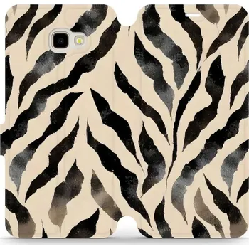 Pouzdro na mobilní telefon Flipové pouzdro Mobiwear - Samsung Galaxy J4 Plus 2018 - VA53S Zebří (Knížkové flip pouzdro, obal, kryt na mobil Samsung Galaxy J4 Plus 2018 - VA53S Zebří, materiál Umělá kůže + TPU - ochrana 360°, stojánek, silikonová vanička, magnetické zavírání)