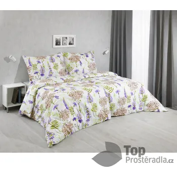 Povlečení Bavlněné povlečení 140x200+70x90 Luční květiny fialové