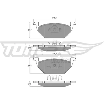 Brzdová destička Sada brzdových destiček, kotoučová brzda TOMEX Brakes TX 12-10
