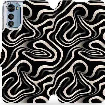 Pouzdro na mobilní telefon Flipové pouzdro Mobiwear - Motorola Moto E32 / E32s - VA63S Vlnky a linky (Knížkové flip pouzdro, obal, kryt na mobil Motorola Moto E32 / E32s - VA63S Vlnky a linky, materiál Umělá kůže + TPU - ochrana 360°, stojánek, silikonová vanička, magnetické zavírá
