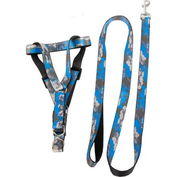 Postroj pro psa Šedo-modrý postroj s vodítkem pro psa/kočku ELMO