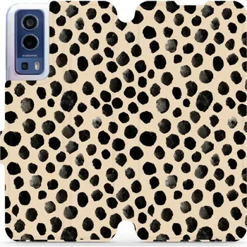 Pouzdro na mobilní telefon Flipové pouzdro Mobiwear - Vivo Y52 5G / Y72 5G - VA50S Černé puntíky (Knížkové flip pouzdro, obal, kryt na mobil Vivo Y52 5G / Y72 5G - VA50S Černé puntíky, materiál Umělá kůže + TPU - ochrana 360°, stojánek, silikonová vanička, magnetické zavírání)