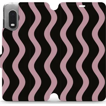 Pouzdro na mobilní telefon Flipové pouzdro Mobiwear - Samsung Galaxy Xcover PRO - VA54S Fialové vlnky (Knížkové flip pouzdro, obal, kryt na mobil Samsung Galaxy Xcover PRO - VA54S Fialové vlnky, materiál Umělá kůže + TPU - ochrana 360°, stojánek, silikonová vanička, magnetické)