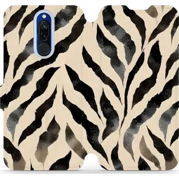 Pouzdro na mobilní telefon Flipové pouzdro Mobiwear - Xiaomi Redmi 8 - VA53S Zebří (Knížkové flip pouzdro, obal, kryt na mobil Xiaomi Redmi 8 - VA53S Zebří, materiál Umělá kůže + TPU - ochrana 360°, stojánek, silikonová vanička, magnetické zavírání)