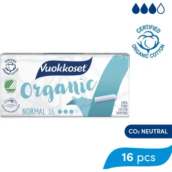 Vuokkoset Organické tampony normal 16 ks