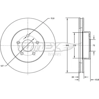 Brzdový kotouč Brzdový kotouč TOMEX Brakes TX 72-23