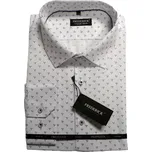 Pánská košile s dlouhým rukávem - střih REGULAR - vzor F277 - bíla barva s modrým vzorem - 52