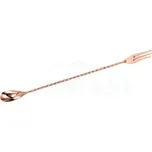 TOMGAST Lžička barmanská s vidličkou 40 cm, měď