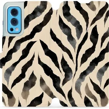 Pouzdro na mobilní telefon Flipové pouzdro Mobiwear - OnePlus Nord 2 5G - VA53S Zebří (Knížkové flip pouzdro, obal, kryt na mobil OnePlus Nord 2 5G - VA53S Zebří, materiál Umělá kůže + TPU - ochrana 360°, stojánek, silikonová vanička, magnetické zavírání)