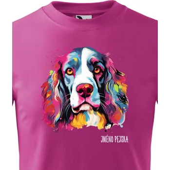 Chlapecké tričko Dětské tričko Anglický špringršpaněl, Barva Purpurová, Velikost 134 cm/8 roků, Canvas Dětské tričko 2448