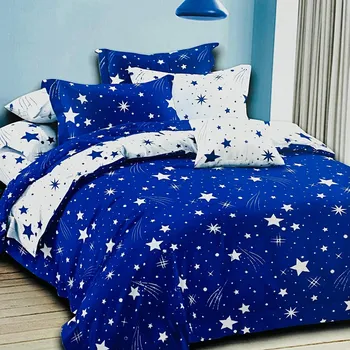 Povlečení Disha 6dílné francouzské povlečení Hvězdy a křivky modré