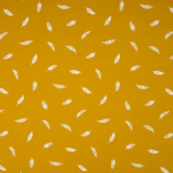 Úplet okrový, bílá peříčka, š.145