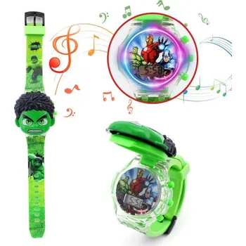 Prsten Marvel a DC Dětské hrající digitální hodinky - Avengers - Hulk