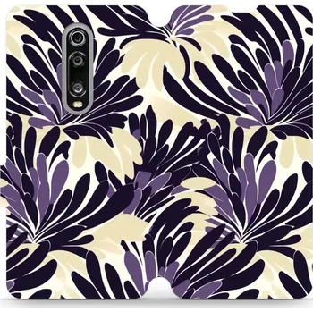 Pouzdro na mobilní telefon Flipové pouzdro Mobiwear - Xiaomi Mi 9T Pro - VA47S Fialová flóra (Knížkové flip pouzdro, obal, kryt na mobil Xiaomi Mi 9T Pro - VA47S Fialová flóra, materiál Umělá kůže + TPU - ochrana 360°, stojánek, silikonová vanička, magnetické zavírání)