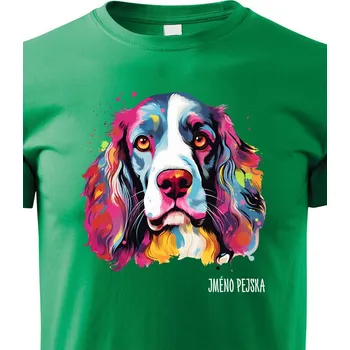 Chlapecké tričko Dětské tričko Anglický špringršpaněl, Barva Zelená, Velikost 158 cm/12 roků, Canvas Dětské tričko 2448