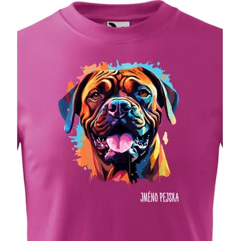 Chlapecké tričko Dětské tričko Bulmastif, Barva Purpurová, Velikost 134 cm/8 roků, Canvas Dětské tričko 2437