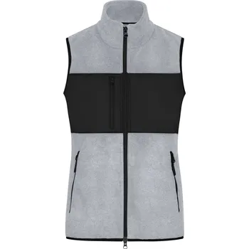 Dámská vesta James&Nicholson Dámská fleecová vesta JN1309 Light Melange-Black M