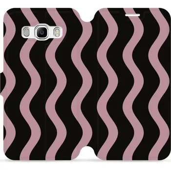 Pouzdro na mobilní telefon Flipové pouzdro Mobiwear - Samsung Galaxy J5 2016 - VA54S Fialové vlnky (Knížkové flip pouzdro, obal, kryt na mobil Samsung Galaxy J5 2016 - VA54S Fialové vlnky, materiál Umělá kůže + TPU - ochrana 360°, stojánek, silikonová vanička, magnetické zavírání)