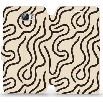 Pouzdro na mobilní telefon Flipové pouzdro Mobiwear - Huawei Y6 II Compact / Y5 II - VA60S Linky (Knížkové flip pouzdro, obal, kryt na mobil Huawei Y6 II Compact / Y5 II - VA60S Linky, materiál Umělá kůže + TPU - ochrana 360°, stojánek, silikonová vanička, magnetické zavírání)