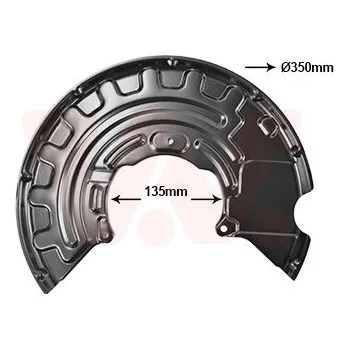 Brzdový kotouč Ochranný plech proti rozstřikování, brzdový kotouč VAN WEZEL 0332372