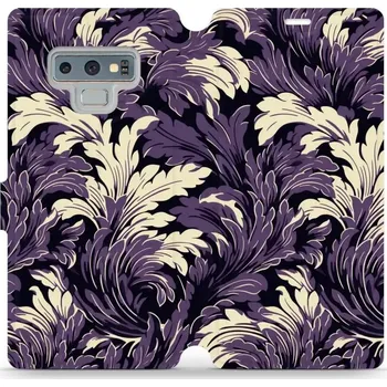 Pouzdro na mobilní telefon Flipové pouzdro Mobiwear - Samsung Galaxy Note 9 - VA46S Fialové rostliny (Knížkové flip pouzdro, obal, kryt na mobil Samsung Galaxy Note 9 - VA46S Fialové rostliny, materiál Umělá kůže + TPU - ochrana 360°, stojánek, silikonová vanička, magnetické zavírá