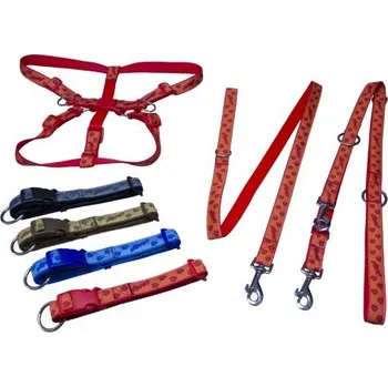 Vodítko pro psa Obojek BaF popruh TLAPKY BAF 40mmx43-74 hnědá