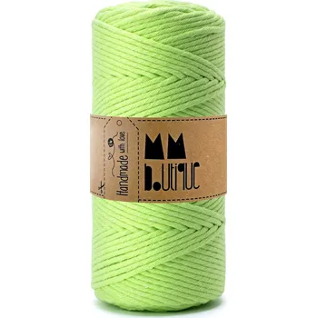 Příze MMboutique bavlněná šňůra na macramé Single twist 3mm 100m Pistachio green
