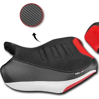 Sedlo na kolo Benelli Sedlo řidiče černo bílo červené -2cm TRK 702/X