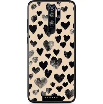 Pouzdro na mobilní telefon Lesklý kryt Mobiwear Glossy - Xiaomi Redmi Note 8 Pro - GA51G Černá srdíčka (Prémiové lesklé pouzdro, obal, kryt Mobiwear Glossy na mobil Xiaomi Redmi Note 8 Pro - GA51G Černá srdíčka, materiál Plast + TPU silikon - krytí po všech stranách, neošoupatelný)