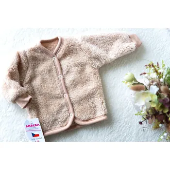 Kojenecká bunda AMÁLKA Chlupatý kojenecký kabátek, oříškový Velikost: 62