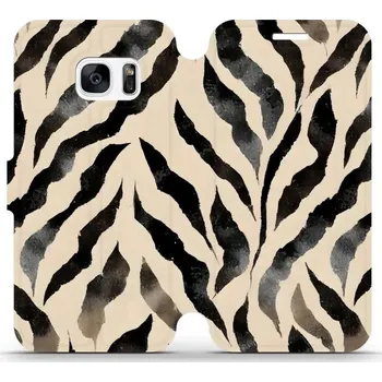 Pouzdro na mobilní telefon Flipové pouzdro Mobiwear - Samsung Galaxy S7 - VA53S Zebří (Knížkové flip pouzdro, obal, kryt na mobil Samsung Galaxy S7 - VA53S Zebří, materiál Umělá kůže + TPU - ochrana 360°, stojánek, silikonová vanička, magnetické zavírání)