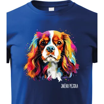 Chlapecké tričko Dětské tričko Kavalír King Charles španěl, Barva Modrá, Velikost 134 cm/8 roků, Canvas Dětské tričko 2441