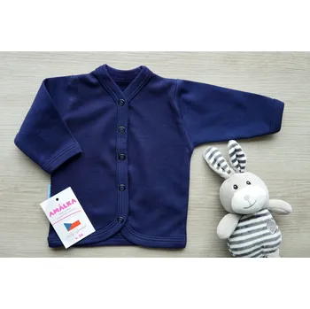 Kojenecká bunda AMÁLKA Bavlněný kojenecký kabátek, tmavě modrý Velikost: 86