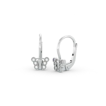 Náušnice SOLUNA FARFALLA zlaté náušnice se zirkony motýlek bílé zlato