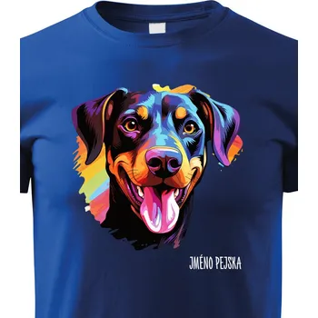 Chlapecké tričko Dětské tričko Dobrman, Barva Modrá, Velikost 134 cm/8 roků, Canvas Dětské tričko 2446