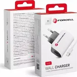 Rozpojitelná nabíječka do sítě FORCELL s konektorem Apple Lightning 1A (Cestovní síťový dobíječ FORCELL - Travel charger universal Apple iPhone s výstupním proudem 1A a možností odpojení kabelu)