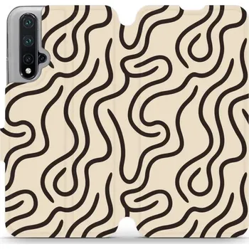 Pouzdro na mobilní telefon Flipové pouzdro Mobiwear - Honor 20 / Huawei Nova 5T - VA60S Linky (Knížkové flip pouzdro, obal, kryt na mobil Honor 20 / Huawei Nova 5T - VA60S Linky, materiál Umělá kůže + TPU - ochrana 360°, stojánek, silikonová vanička, magnetické zavírání)