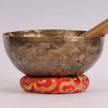 Tibetská mísa 690 g - průměr 19,5 cm, ručně tepaná, tón B, s paličkou a podložkou v ceně