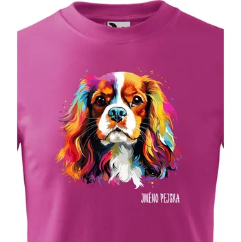 Chlapecké tričko Dětské tričko Kavalír King Charles španěl, Barva Purpurová, Velikost 134 cm/8 roků, Canvas Dětské tričko 2441