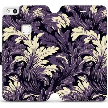 Pouzdro na mobilní telefon Flipové pouzdro Mobiwear - Huawei P10 Lite - VA46S Fialové rostliny (Knížkové flip pouzdro, obal, kryt na mobil Huawei P10 Lite - VA46S Fialové rostliny, materiál Umělá kůže + TPU - ochrana 360°, stojánek, silikonová vanička, magnetické zavírání)